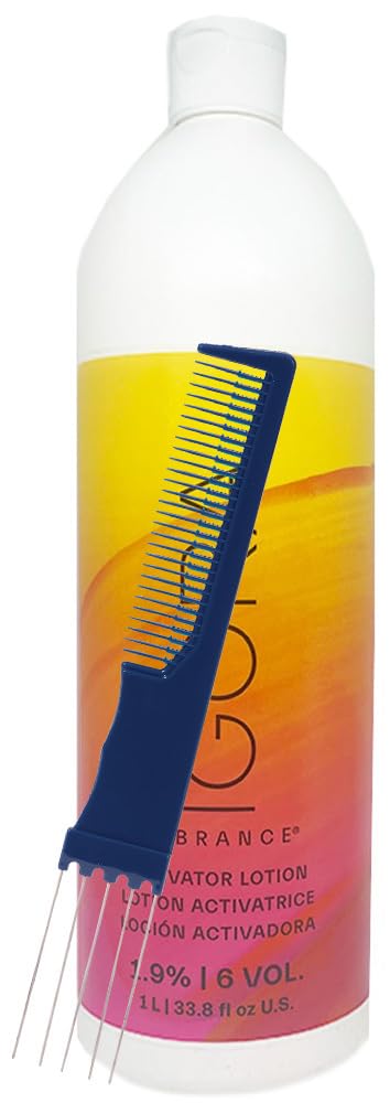 White Smoke Vibrance 1.9% / 6 Volume Activator Lotion 1 Liter and Dual Purpose Comb (Bundle 2 items)