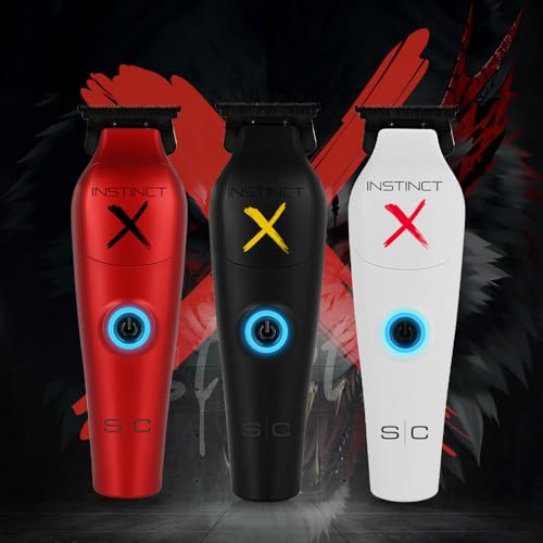 Black StyleCraft Instinct Professional IN2 Vector Motor Cordless Hair Trimmer with Intuitive Torque Control, 3 Modular Lids