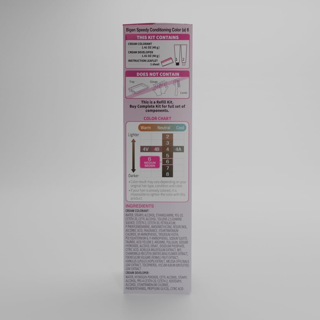 Gray Bigen Speedy Conditioning Color Refill: 6 Medium Brown - 3 Pack