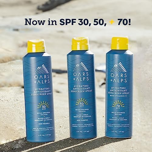 Light Gray Oars + Alps SPF 30 Body Sunscreen Spray, Clear + Lightweight, 1pk, 6oz