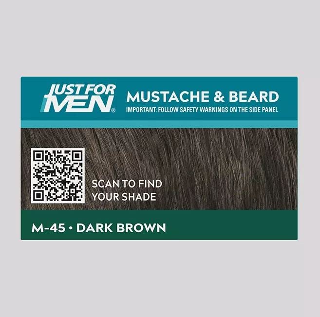 Dark Slate Gray Just For Men Moustache & Beard M45 - Dark Brown Black Dye, Eliminates Grey For a Thicker & Fuller Look With An Applicator Brush Included ? M45