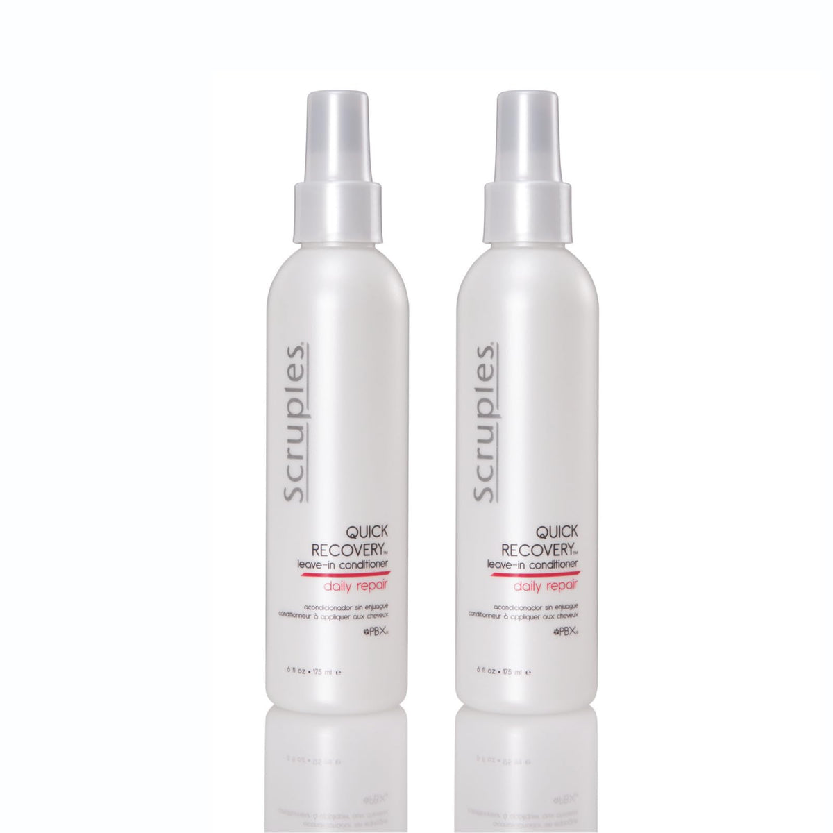 Light Gray Scruples Quick Recovery Leave In Conditioner - Detangling Spray & Heat Protectant to Condition + Protect Hair - Damaged Hair Repair, 6 oz (Pack of 2)