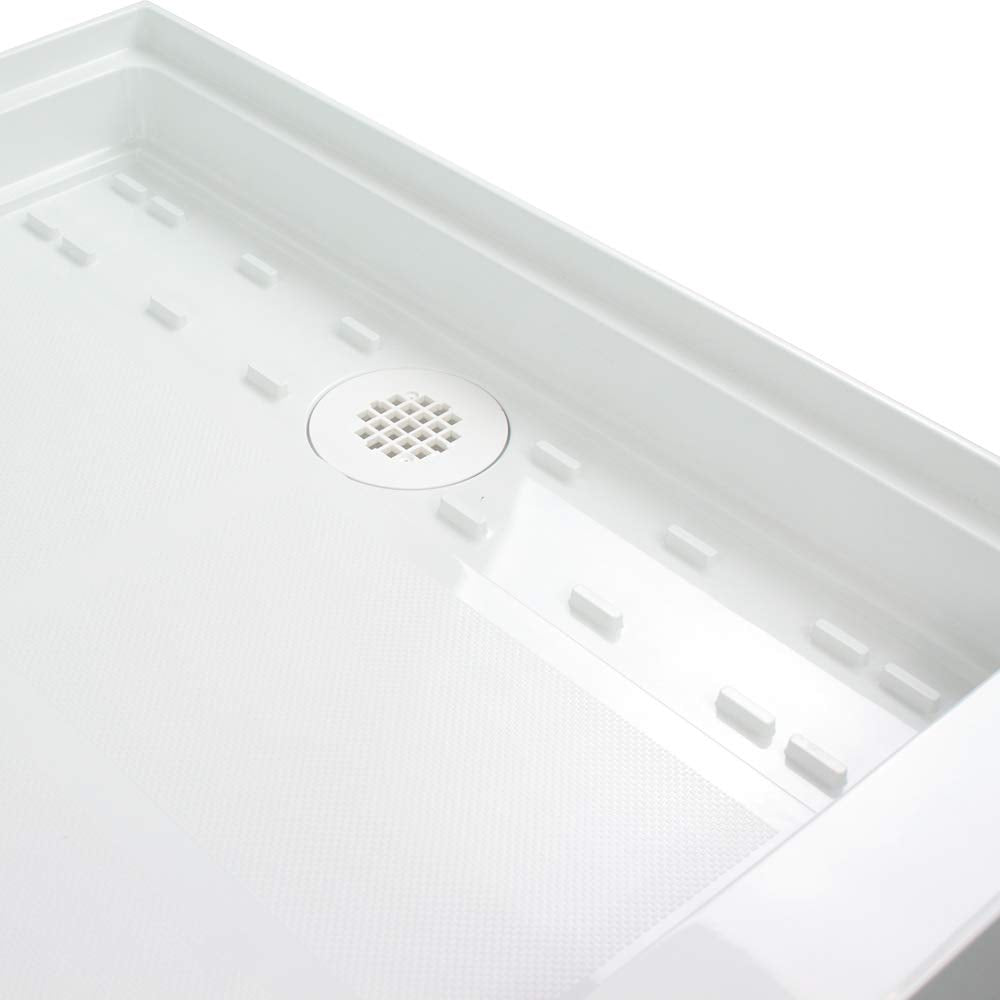 Lavender Transolid FL6034R-39 Linear 60-in W x 34-in L Rectangular Alcove Concealed End Drain Shower Base with Right Hand Drain, Grey