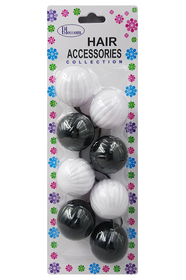 Blossom 36mm Hair Ball - White & Black #PPP08-02A - pk