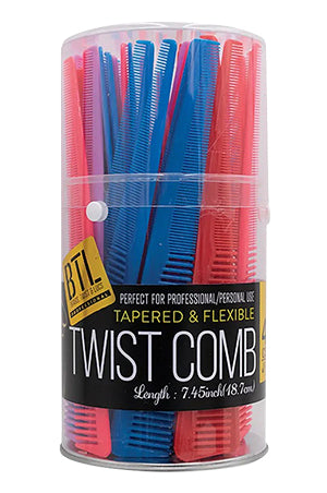 BTL Professional Twist Comb #BTLT08AST (ASST/48pc)-Jar