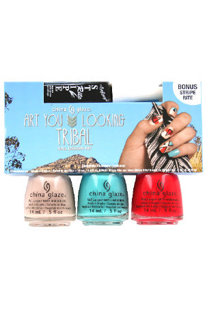 China Glaze Art You Looking Tribal -3pc w/Stripe Rite#82655