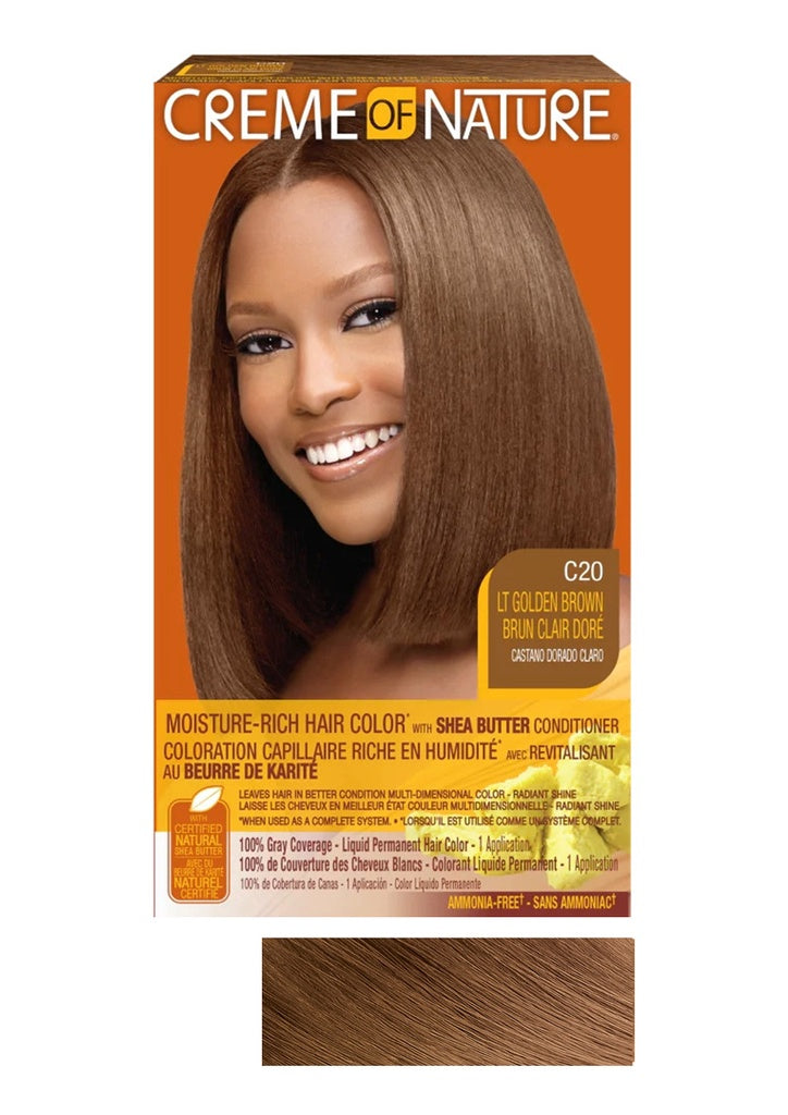 Creme of Nature Moist LIQ Hair Color #C20 LT Golden Brown #82