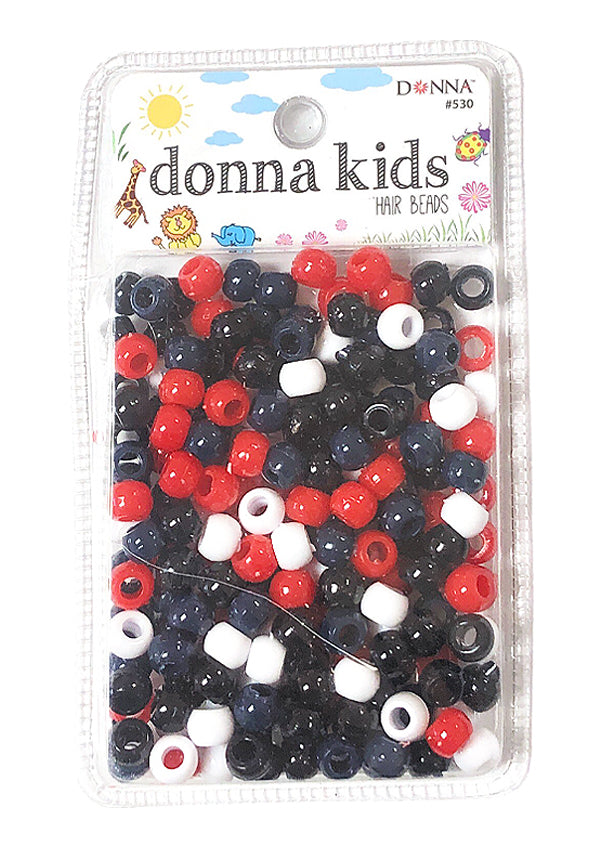 Donna Kids SM Round Bead - RD/NV/WH #530 - pc