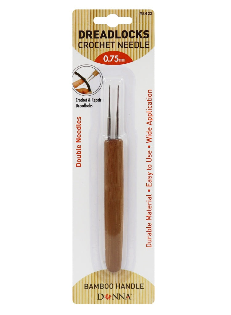 Donna 2-Hook Bamboo Dreadlocks Needle (0.75 mm) #8422 -dz