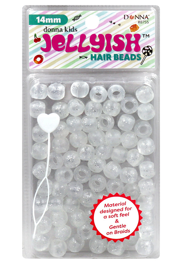 Donna Kids 14mm Jellyish Beads #8755GP Silver Glitter -pc