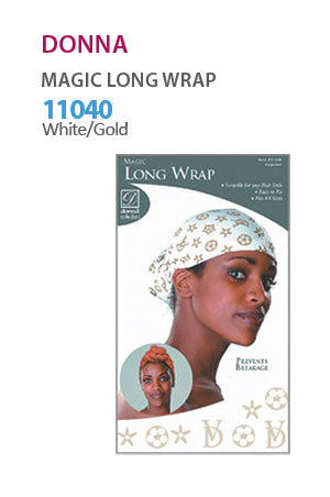 Donna Magic Long Wrap #11040 (White/Gold) -pc