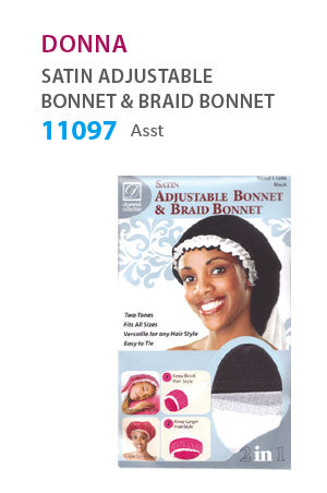 Donna Satin Adjustable Bonnet & Braid Bonnet #11097(Mix)- Dz