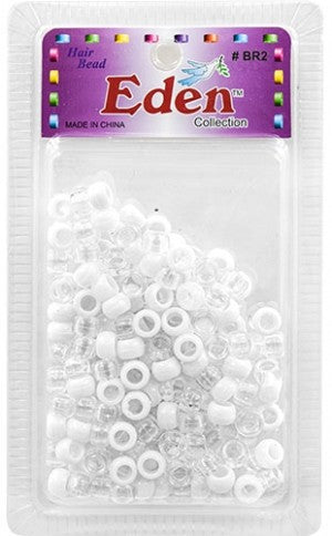 Eden SM Blister Round Bead-Clear/White #BR2-CW-pk
