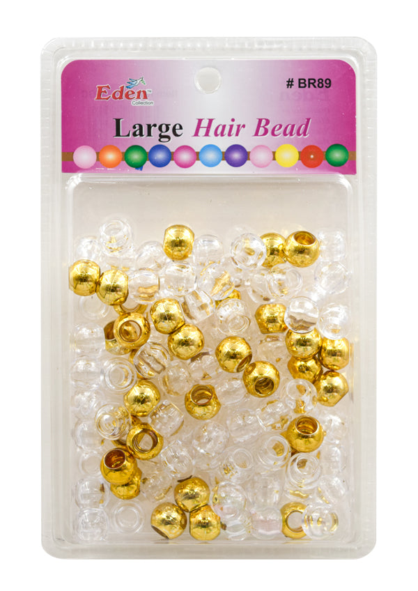 Eden Large Blister Round Bead (Gold+Clear) #BR89MGC -pk