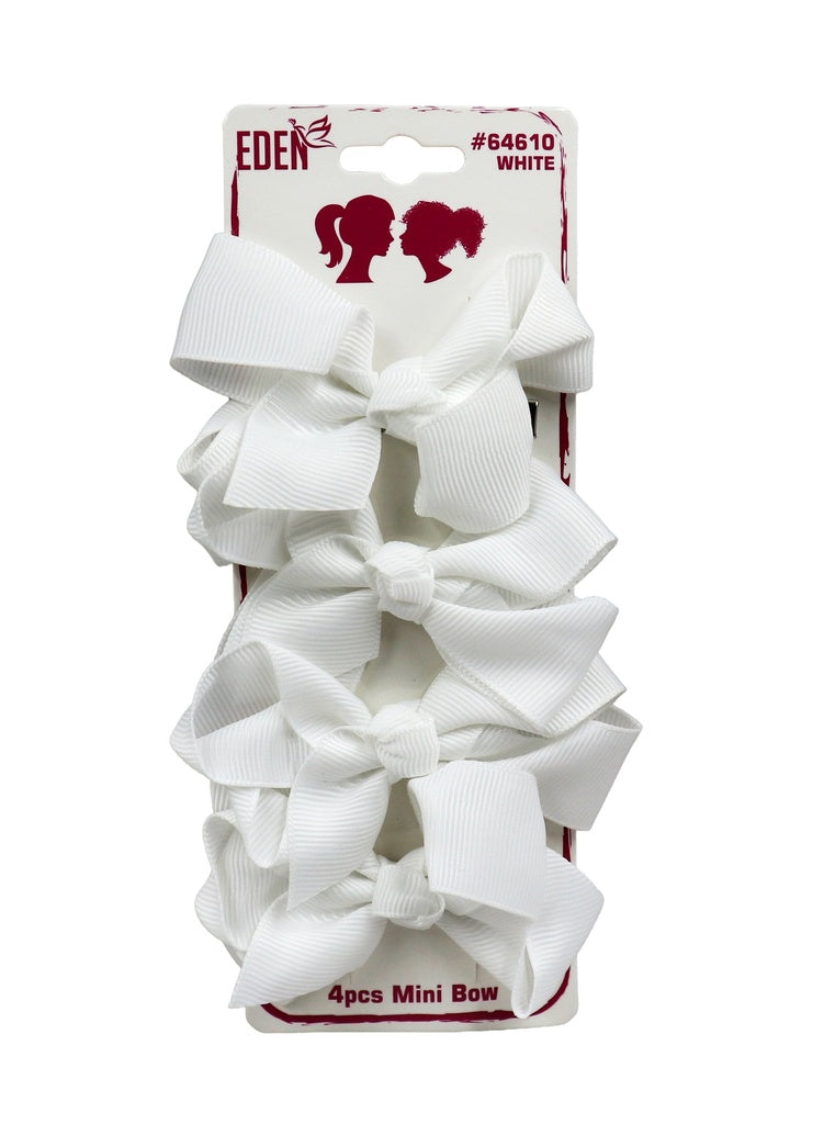 Eden Mini Bow Hair Accessory #64610 White (4 pcs/pk) -dz
