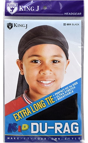 King.J Kid Du-Rag #K051 Black-dz