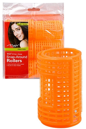 Magic Jumbo Snap-Around Rollers #122SJ (6 pc/pk) Orange -pk