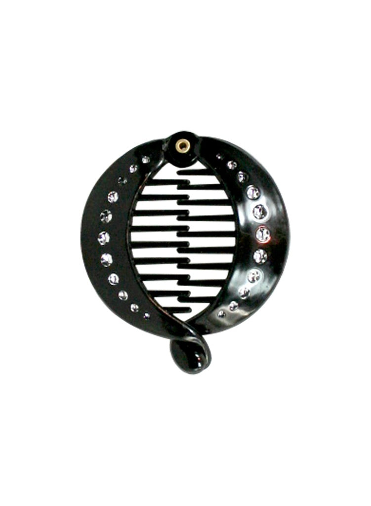 Fish Comb w/ Stone #2352 Black - dz