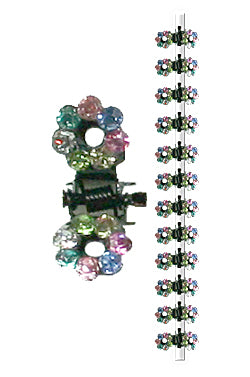 Stone Hair Clip (12 clips) #2658 Clear -Strip