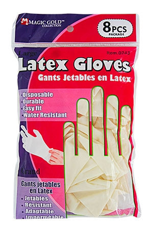 Magic Gold Latex Glove # 0743 (L) -8pc/pk