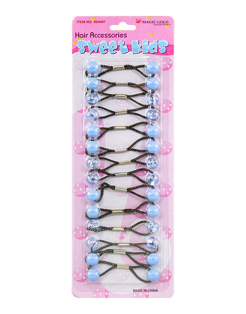 Magic Gold Bubble Round #904497 Clear/Sky Blue Mix(S) -pc