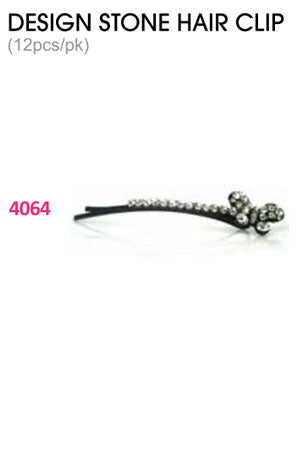 Design Stone Hair Clip : (12pcs /pk) #4064 -pk