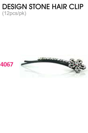 Design Stone Hair Clip : (12pcs /pk) #4067 -pk