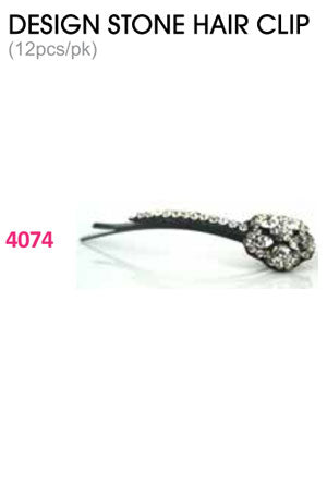 Design Stone Hair Clip : (12pcs /pk) #4074 -pk