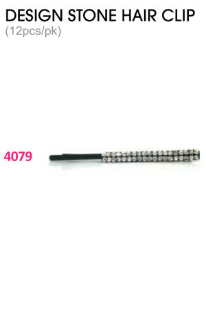 Design Stone Hair Clip : (12pcs /pk) #4079 -pk