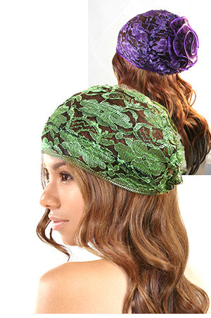 Fashion Net Cap Color w Flower Shape #5675 -pc