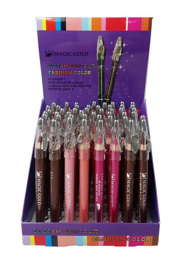 Magic Gold Eye & Lip Contour #LNM96525 Mix (48pc/pk) -pk