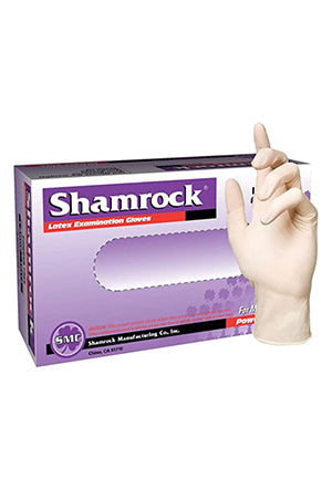 Shamrock latex Disposal. Gloves(Powder Free)-SM
