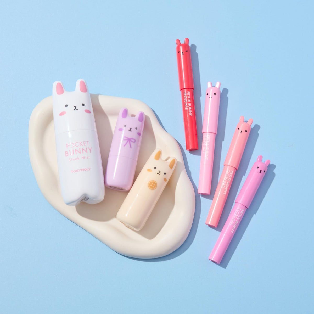 Light Blue TONYMOLY Pocket Bunny Facial Mist, Peach - Lightweight Hydrating Face Spray