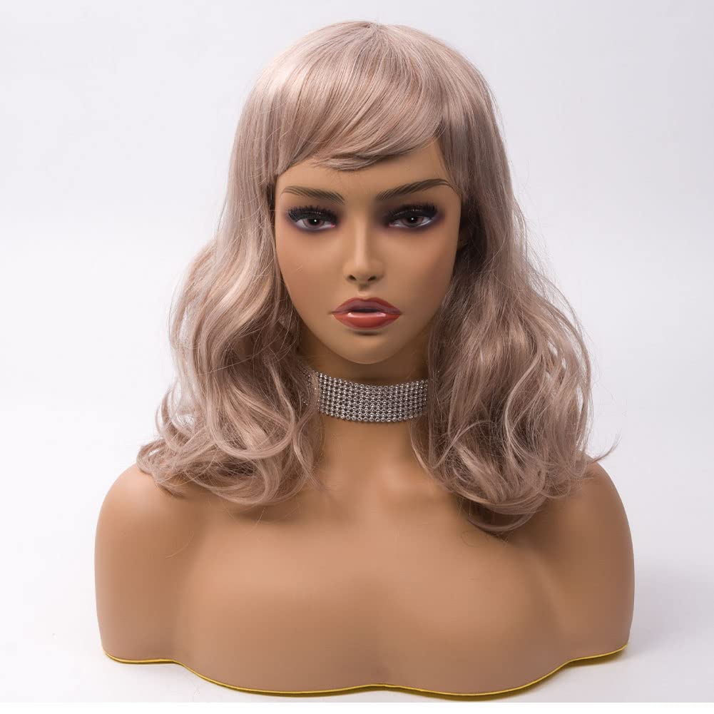 Lavender JINGFA Mannequin Head with Shoulder Display Manikin Head Bust for Wigs,Makeup,Beauty Accessories