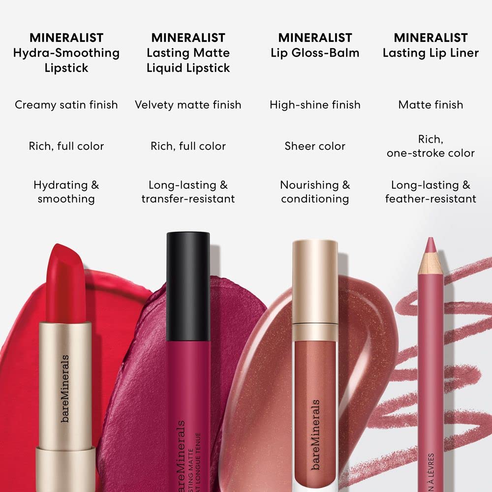 White Smoke bareMinerals Mineralist Lasting Matte Liquid Lipstick, Brave, 3.5ml