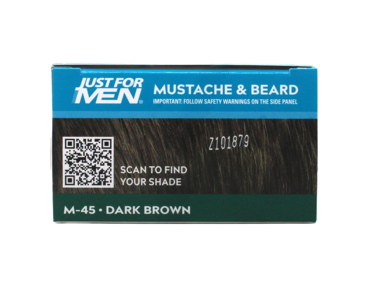 Dark Slate Gray Just For Men Mustache & Beard Brush-In Color Gel M-45 Dark Brown 1 Kit