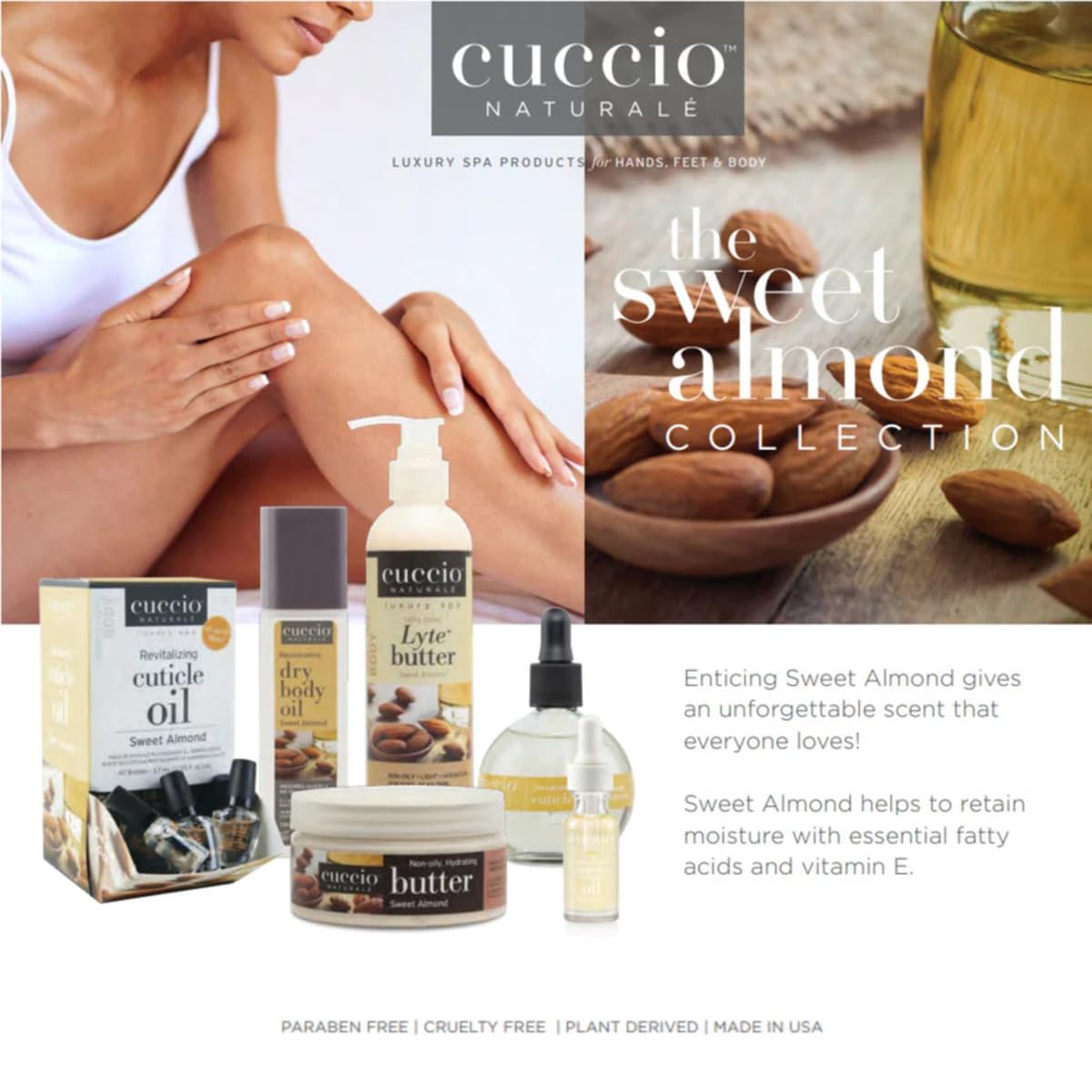 White Smoke Cuccio Naturale Butter Blend Sweet Almond Body Butter – Ultra Moisturizing Non-Greasy Cream for Dry Skin – Enriched with Vitamin E & Fatty Acids – Paraben & Cruelty Free – 8 oz (Pack of 1)