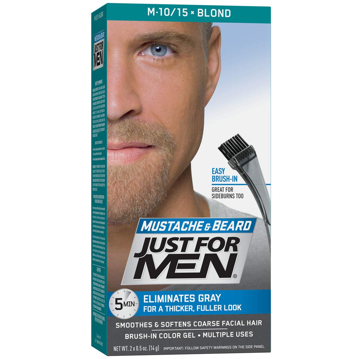 Lavender JUST FOR MEN Mustache & Beard Brush-In Color Gel, Blond M-10/15 1 Each (Pack of 5)