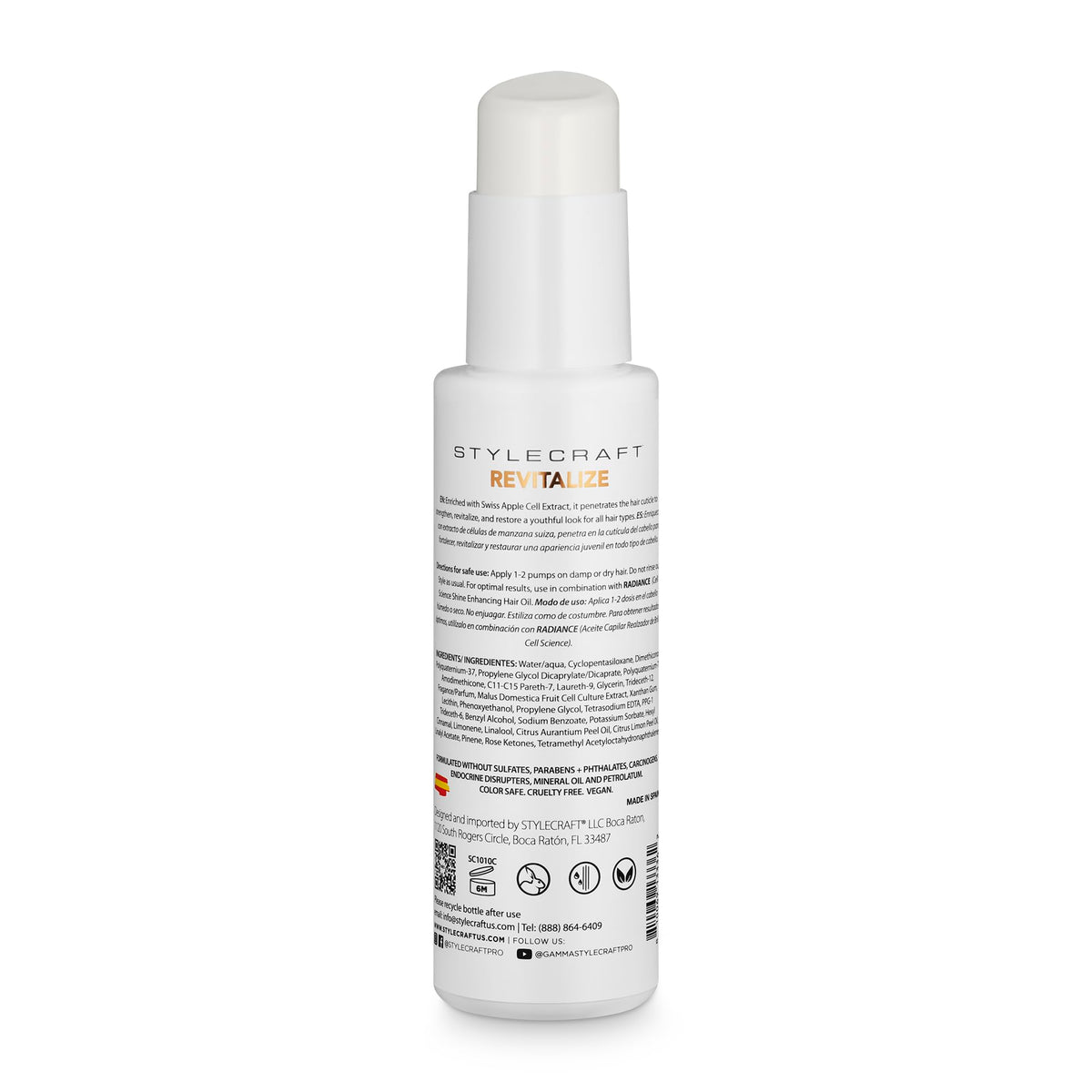 Lavender StyleCraft SC360 Cell Science Revitalize Hair Cream - Nourishing & Strengthening Treatment with Apple Cell Extract, Jojoba, Grape Seed & Argan Oils – Frizz Control, Hydration & Shine - 100mL