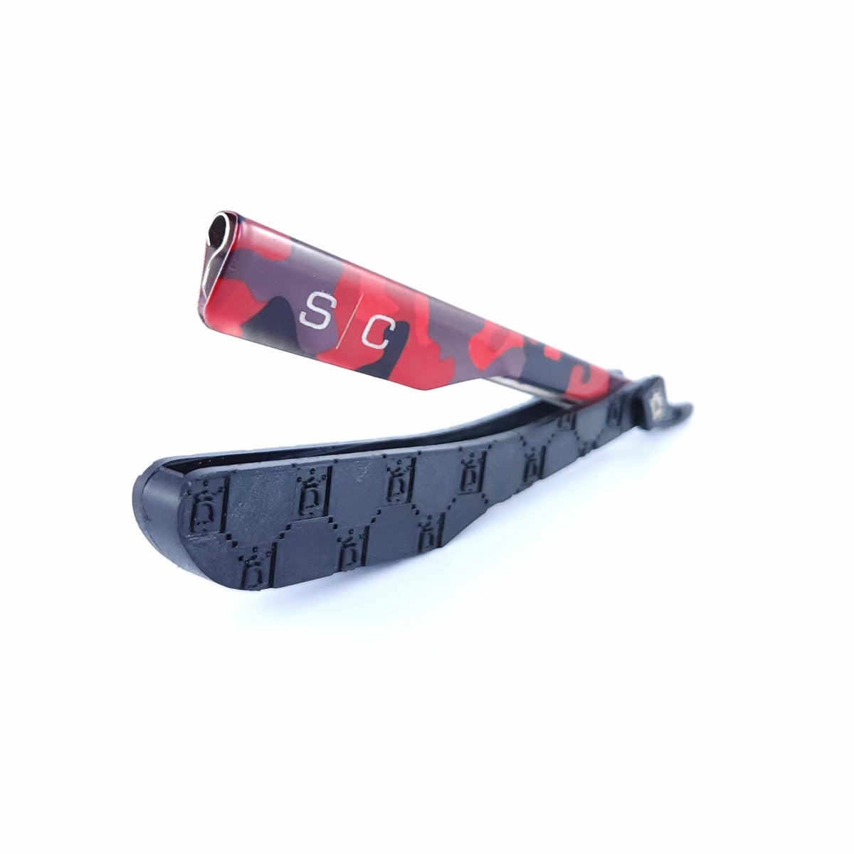 White Smoke StyleCraft x Deluxe Line Professional Barber Straight Razor Camo Red