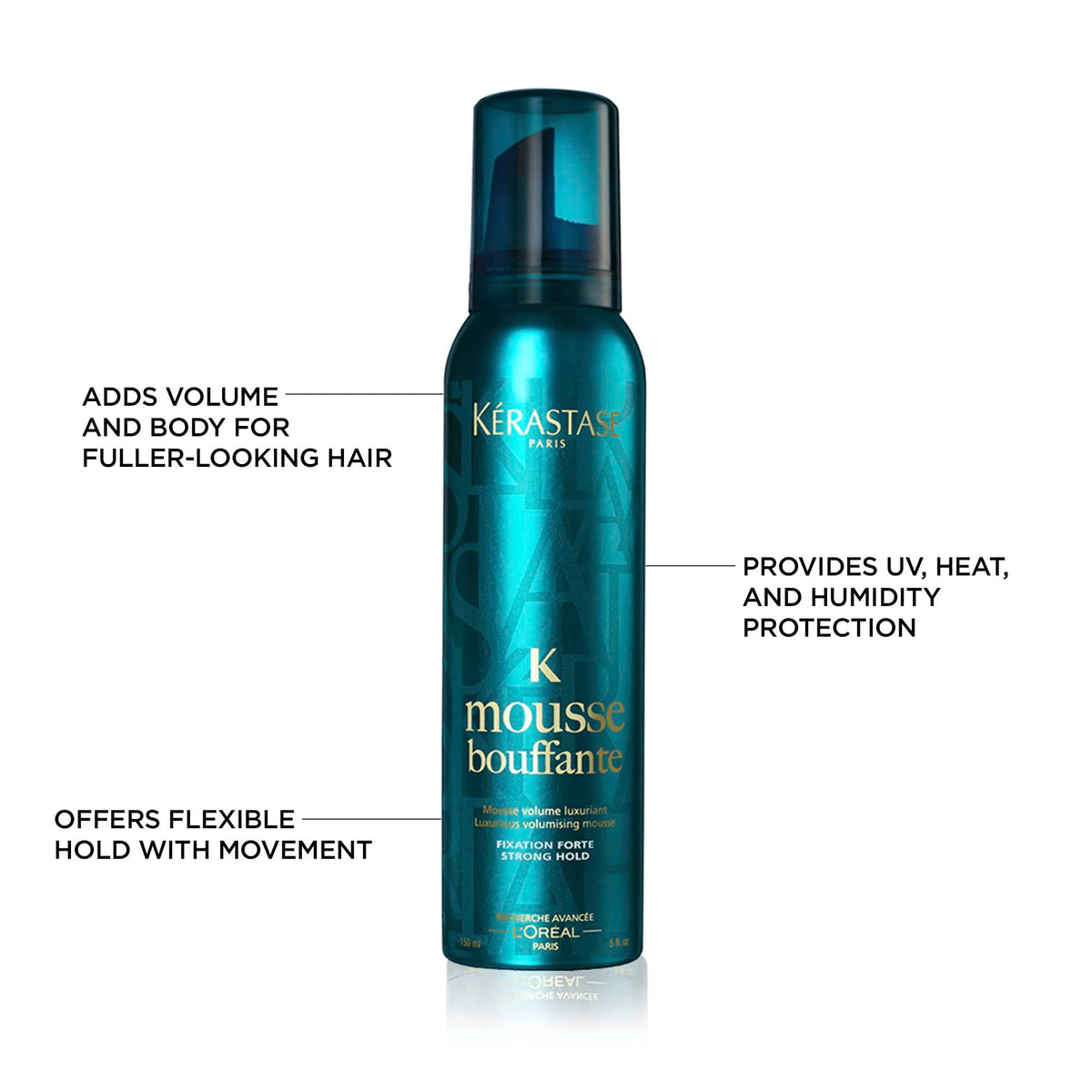 White Smoke Kerastase Mousse Bouffante Luxurious Volumising Strong Hold Mousse