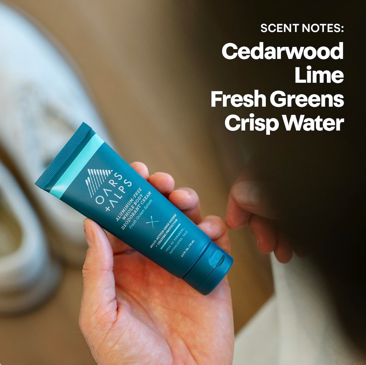 Black Oars + Alps Aluminum Free Men's Full Body Deodorant Cream, 1pk, 2.5oz
