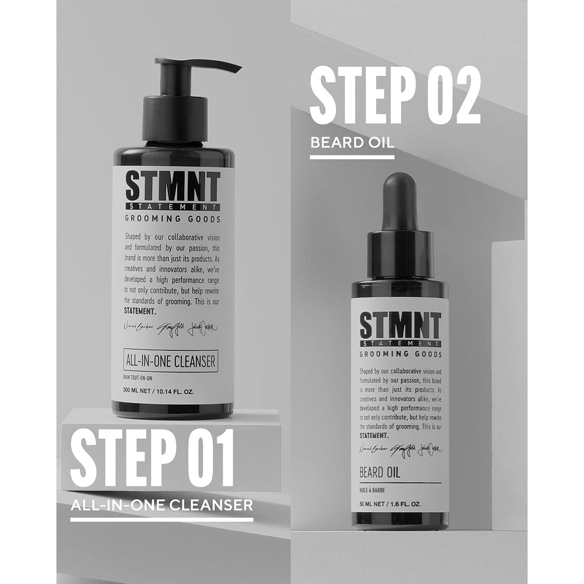 Gray STMNT Grooming Goods Beard Oil, 1.6 oz | Silicone Free| Moisturizing Formula with Natural Oils