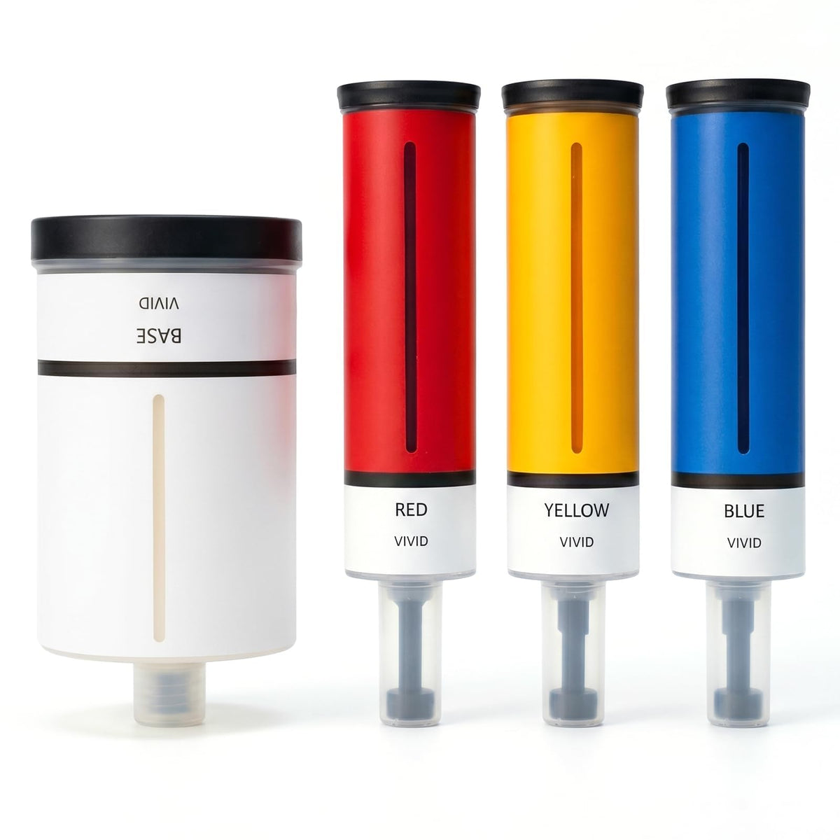 White Smoke Zuvi ColorBox Cartridge Replacement Bundle, Red Yellow Blue + Base