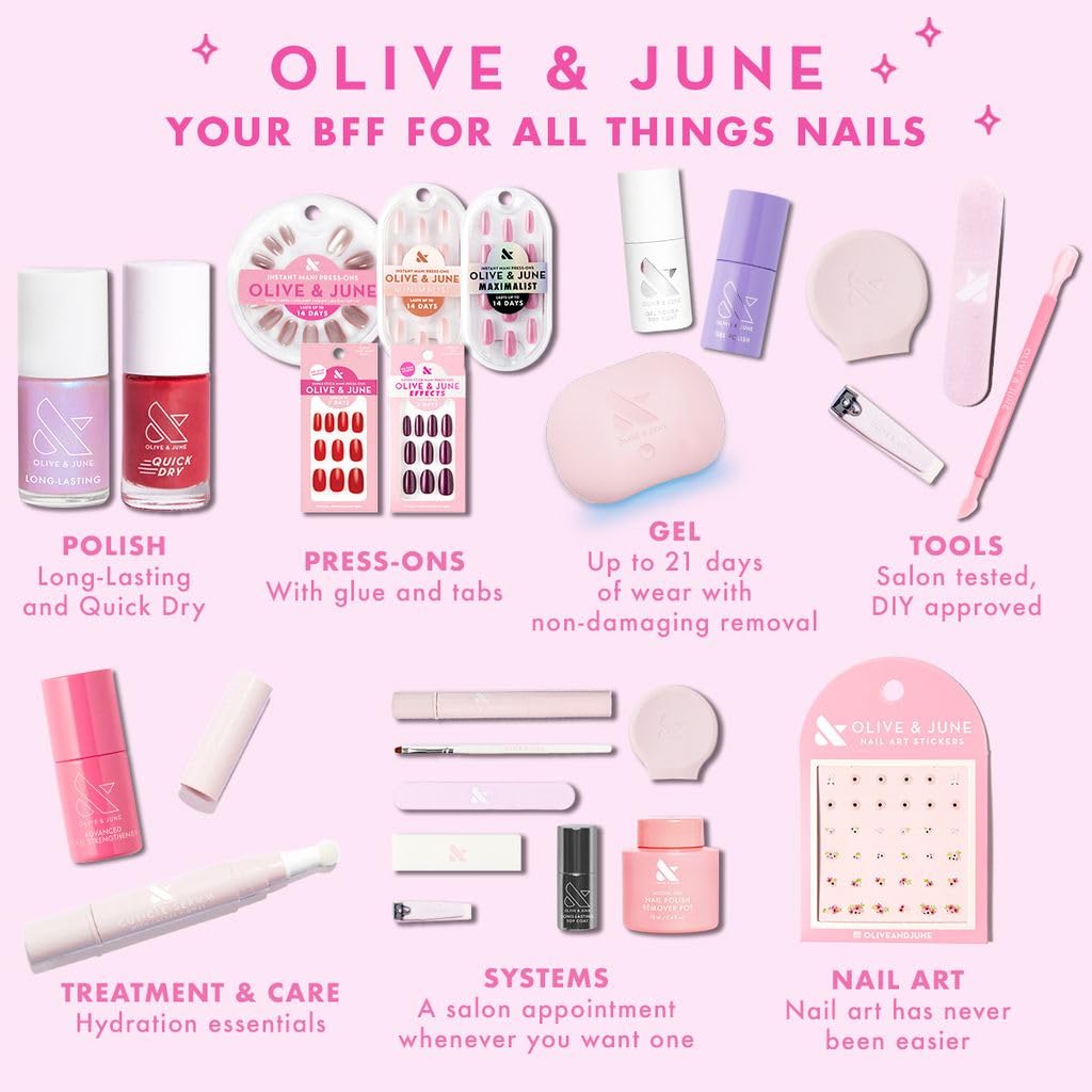 Lavender Blush Olive & June Long Lasting Nail Polish | Spring Pastel Nails | Plump Gel-Like Finish No Lamp Needed | Lasts up to 10 days | Salon-Quality 15-Free Vegan & Cruelty-Free Chip-Resistant | Strawberry Scone