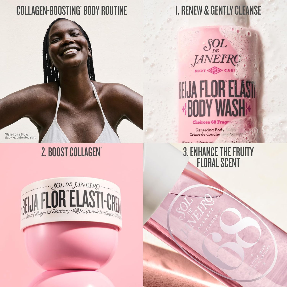 Misty Rose Sol de Janeiro Beija Flor Elasti-Cream & Cheirosa 68 Perfume Mist Duo