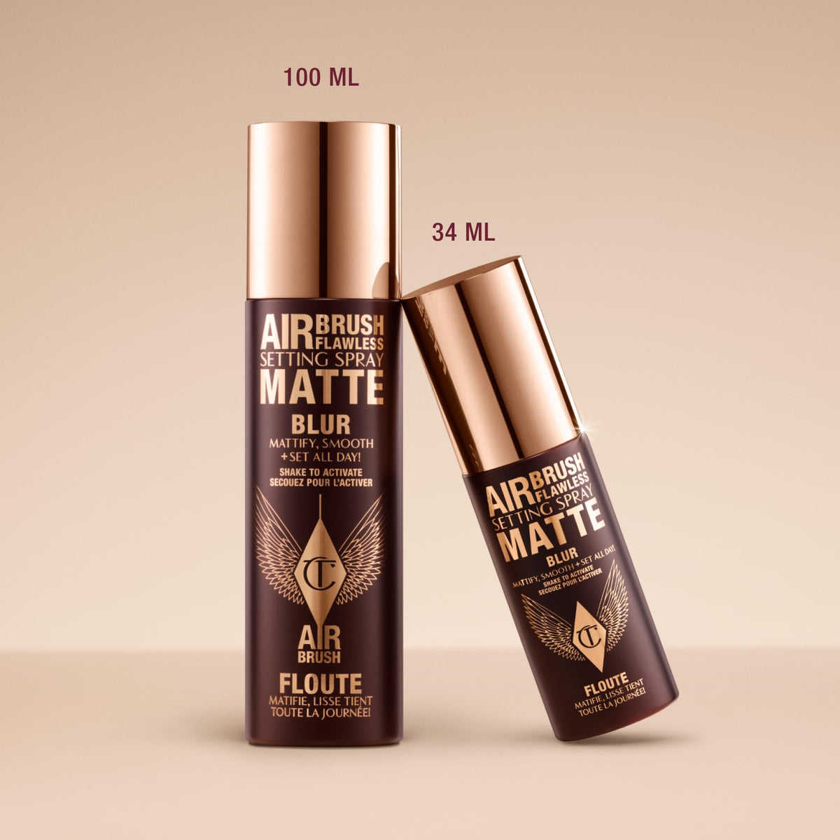 Light Gray Charlotte Tilbury Airbrush Flawless Matte Setting Spray – Ulta-Fine Mist to Prime & Set Makeup Up to 16Hr – Oil and Shine Control with Blurring Matte Finish, Humidity & Waterproof