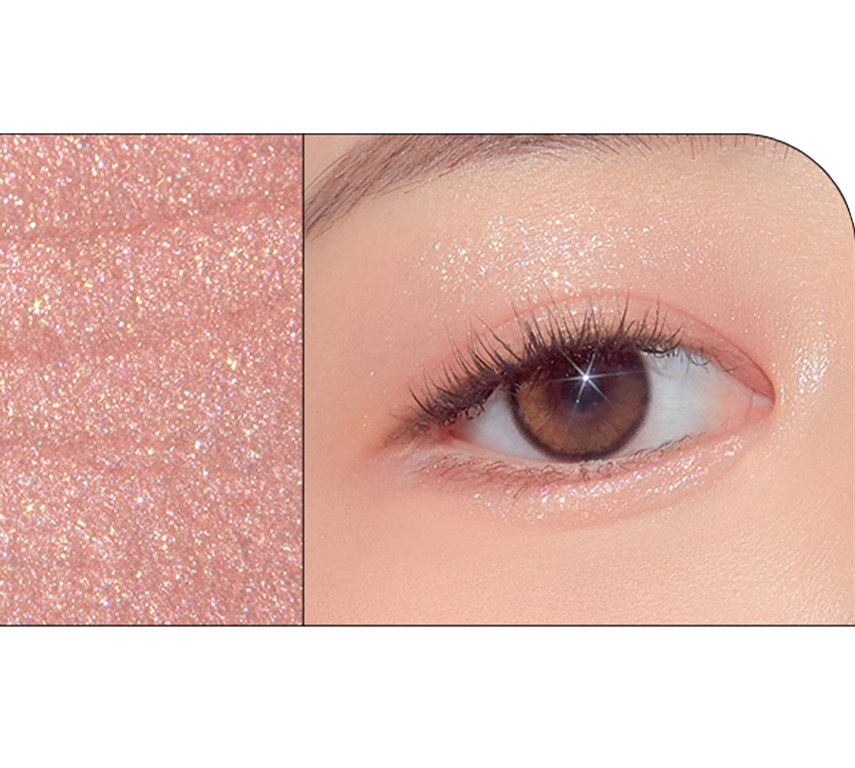 Tan TONYMOLY Lovely Beam Bling Liquid Glitter - Soft Peach Shimmer, Fine-Tip