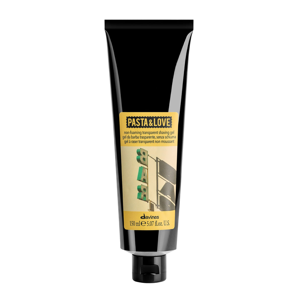 Black Davines Pasta & Love No-Foaming Shave Gel, Transparent Formula For Edging