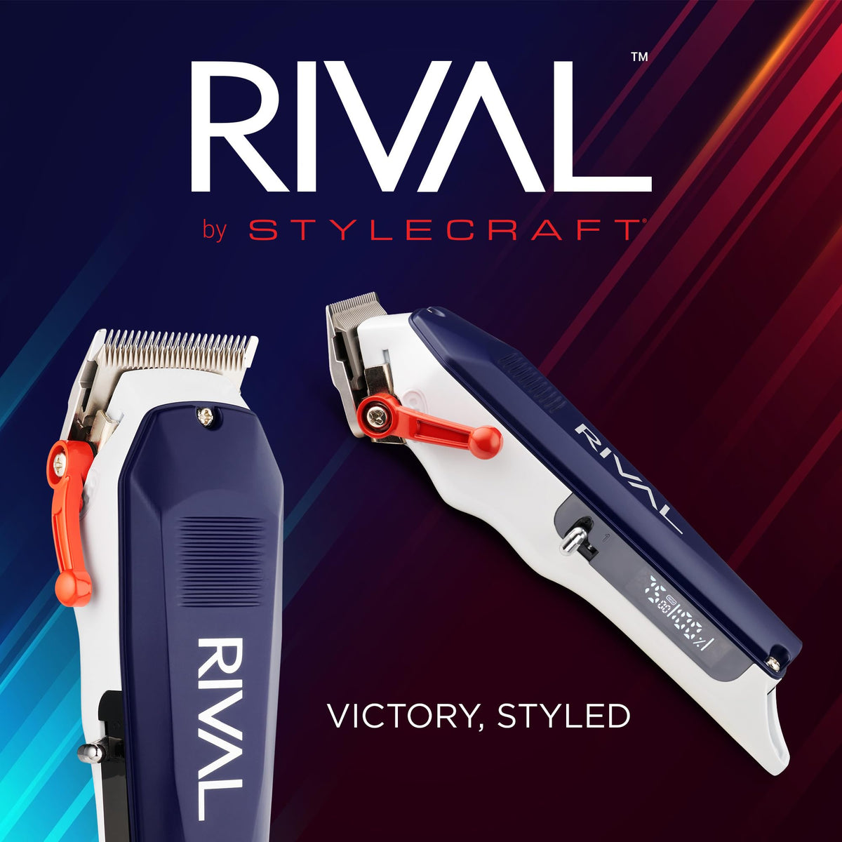 Black STYLECRAFT Rival Cordless Hair Clipper with Digital Display & Metal Housing